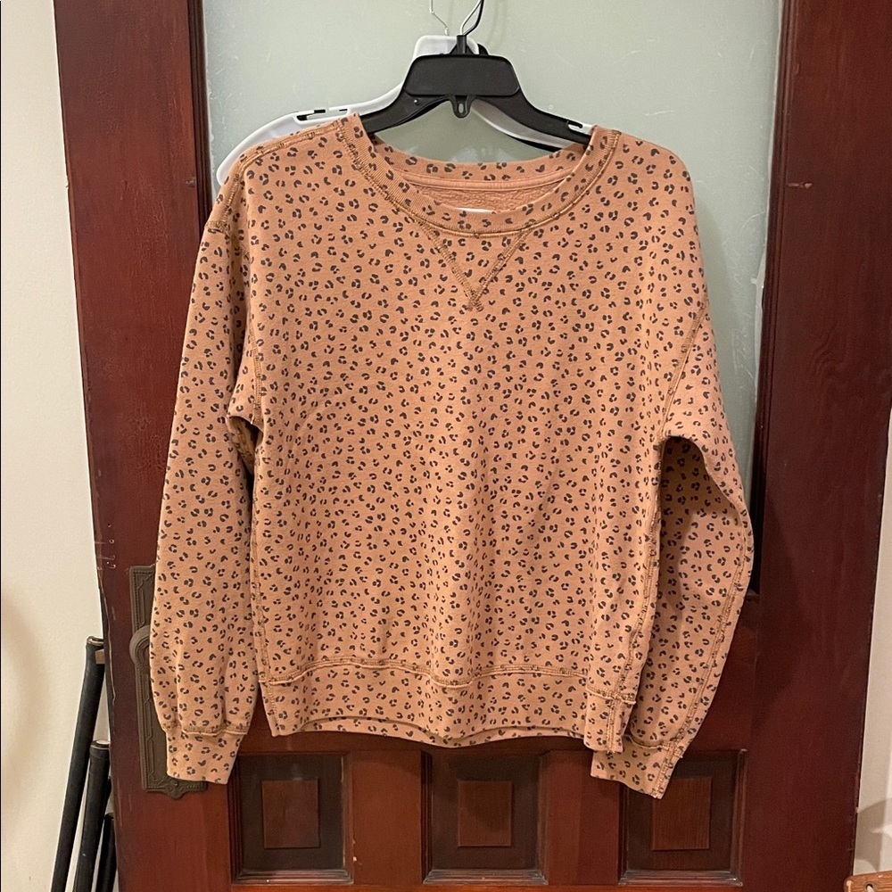 Abercrombie & Fitch Tan Leopard Print Sweatshirt